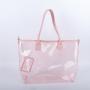 New No Moq Waterproof Transparent PVC Nylon Zipper Tote Bags Travel Handbag Tote Bags For Girls