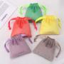 Custom Logo Printed Small Velvet Jewelry Packaging Luxury Drawstring Bag Gift Perfume Pouch With Ribbon