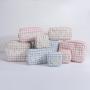 Keymay Hot Sale RTS Winter Multicolor High Quality Girls Cherecked Makeup Organizer Bag Plaid Cosmetic Bag Tweed Travel Pouch