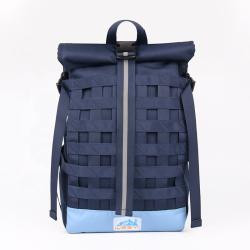 CHANGRONG Custom recycled polyester Roll top laptop backpack for school