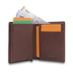 Mens leather wallet custom rfid blocking credit cards pop up smart wallet alu case leather minimalist wallet