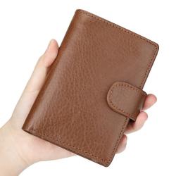 Factory Retro Man Short Trifold Wallet Slim genuine leather wallet for men credit card holder multi-function wallet wholesale
