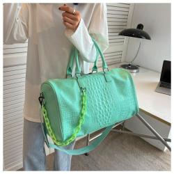 HR655 Luggage Bag Unisex Handheld PU Luggage Cylinder Large Bag Short Distance Hiking Waterproof Travel Fitness Shoulder Bag