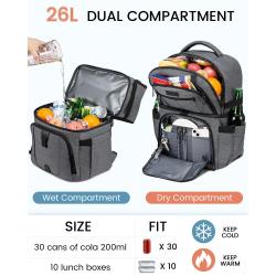 Sucipi Leak-Proof Insulated Cooler Backpack with 4 Ice Packs & Double Deck Cooler Bag Work Camping Hiking Lunch Backpack for men