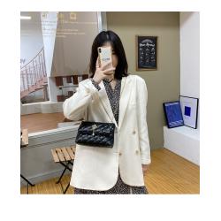 Thread Fashion Korean Square Zipper Handbags China Wholesale PU Ladies Shoulder Bag Small Handbag for Ladies Chain Handbag