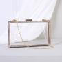 HR253 Luxury Women's Transparent Acrylic Bag Chain Crossbody Mobile Phone Box Small Square Bag Ladies Dinner Handheld Clutch Bag