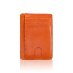 Custom Minimalist Leather Credit Card Holder RFID Blocking Business Leather ID Card Holders Wallet