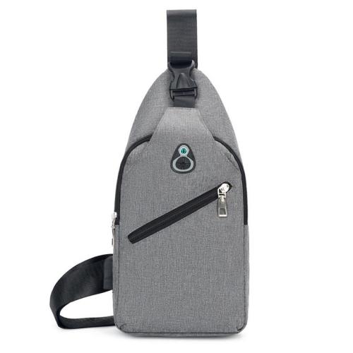 ZR521 Mens Chest Bag Vest New USB Shoulder Bag Sports Travel Cross Body Bag Leisure Solid Color Nylon Cloth Sling Chest