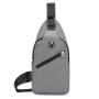 ZR521 Mens Chest Bag Vest New USB Shoulder Bag Sports Travel Cross Body Bag Leisure Solid Color Nylon Cloth Sling Chest