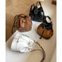 Factory Wholesale Retro Luxury Bag High Quality PU Leather Crossbody Bag Drawstring Design Bucket Bag