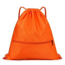 ZX046 Unisex Nylon Sports Fitness Athletic Bags Drawstring Sports Backpack Basketball Gift Bag String Bags With Zipper Pocket