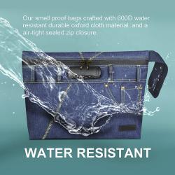 Smell proof bags Denim Bag with Combination Lock Durable Large Stash bag with Activated lined fabric