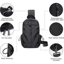 Small Crossbody Shoulder Bag Daypack Cycling Walking Waterproof Sling Chest Bag with USB Charging Port