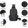 Small Crossbody Shoulder Bag Daypack Cycling Walking Waterproof Sling Chest Bag with USB Charging Port