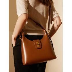 Tote Bag 2024 New Versatile One Shoulder Leather Retro Club Bag