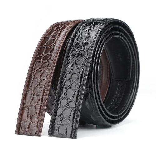 Cinturones De Cuero Genuinos Custom Luxury Brand Genuine Crocodile Leather Casual Dress Ratchet Belt For Man Mens Belts