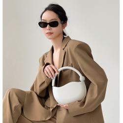New Fashion Pea Small Bag Woman Custom Bolsos Niche Designer Pure Color Pu Leather Handbag Zipper Single Shoulder Crossbody Bag