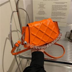 New Style Korean Simple Popular Women's Bag Summer Fashion Chain Pearl Texture Small Square Bag High Sense Diamond Lattice Bag