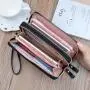 Korean version 2021 new design women pu leather wallet wholesale fashion cross fringe zipper purse wallet