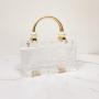 Custom 2024 Pearl metal handle Clear Handle Ladies Acrylic clear Clutch Bag Fashion Women Tote Bag Casual Wedding Evening Bag