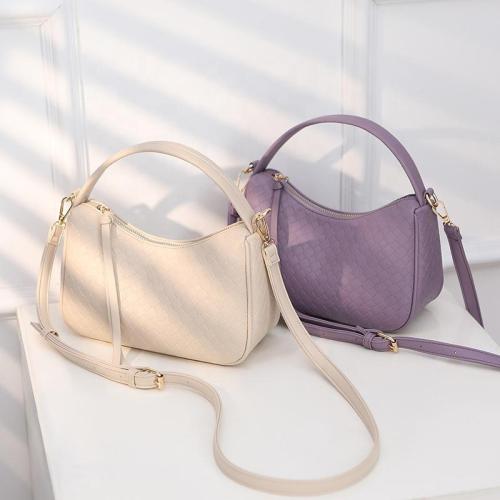 New design soft pu leather weave handbags satchel adjustable shoulder strap crossbody bag wholesale ladies shoulder bags