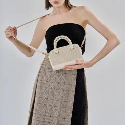 2024 New Stylish Canvas Top Handle Womens Boston Bags Vegan Leather Crossbody Bag Casual Fully Custom Womens Handbags