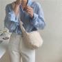 New Korean Fashion Hobos Crossbody Bag Simple Slingbag Black Casual Nylon Women Padded Cotton Puff Soft Shoulder Messenger Bag