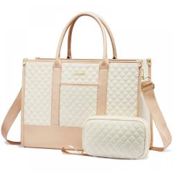 LOVEVOOK Quilted Design Laptop Bags for Women 15.6 in Waterproof Work Tote Bag with Clutch Travel Business Shoulder Bag Handbag