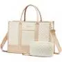 LOVEVOOK Quilted Design Laptop Bags for Women 15.6 in Waterproof Work Tote Bag with Clutch Travel Business Shoulder Bag Handbag