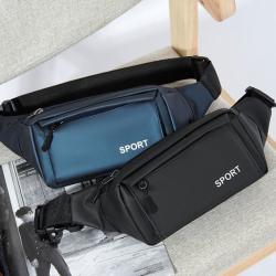 Portable Travel Large Capacity Fanny Pack Custom Print Logo PU Leather Phone Waist Bag Chest Bag Single Shoulder Bag