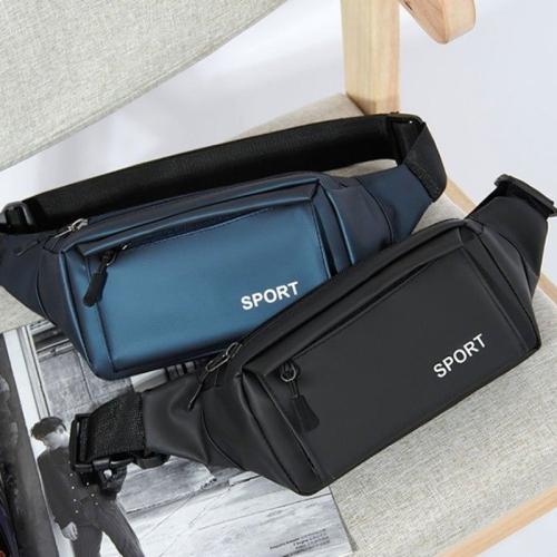 Portable Travel Large Capacity Fanny Pack Custom Print Logo PU Leather Phone Waist Bag Chest Bag Single Shoulder Bag