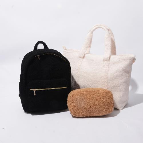 Weekender Teddy Soft Fuzzy Gym Sports Travel Bag Cozy Sherpa Tote Handbags Women Shoulder  Handbag Organizer Shopping Tote Bag