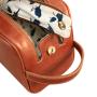 Double zipper men leather dopp kit leather wash bag organizer toiletry bag travel bag