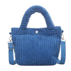 New Fashionable Lady Bag Custom Pure Color Corduroy Bucket Cross Boy Bags Plush Cute Fluffy Tote Handbag