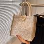 Net Red Carrying Linen Bag Female Fashion Work Out Hand Bento Bag Day Instagram