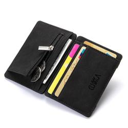 ZHF600 Flap Creative Men's Magic Wallet PU Card Bag Holder Women's Zero Wallet Short Zipper Wallet Purse Money Clip Billfold