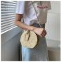 KBW092 Hot Sale Straw Bag Small Fresh Flower Woven Handbag Single Shoulder Messenger Small Round Bag
