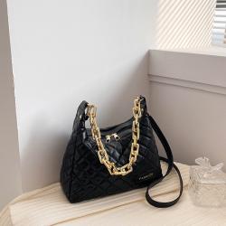 Diamond Shaped Lattice Bag For Woman Large Capacity Underarm Bag Pure Color Chain Women's Shoulder Bag JY1110