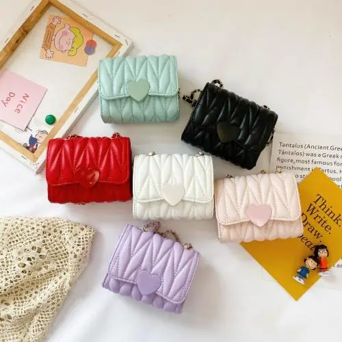 Children's Embroidered Thread Bag Chain Mini Korean Version One Shoulder Baby Girl Princess Change Accessory Bag