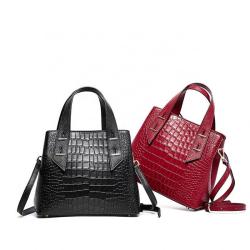Luxury Embossed Crocodile Leather Ladies Bag Real Cow Leather Handbags