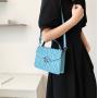 2024 Popular Women's Handbag New Fashion Single Shoulder Crossbody Bag Diamond Lattice Fan-shaped Hasp Envelope Ladies Bag