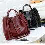 HR224 New Fashion Ladies PU Three Piece Women's Bag Handheld One Shoulder Crossbody Bucket Bag Women Large Luxury Handbag Sets