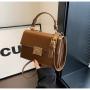 Trend women small square bag ladies purse and handbags brown leather shoulder crossbody bag handbags for women