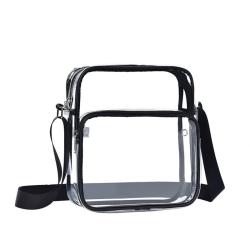 Custom Design Transparent Clear Messenger Bag stadium Approved Music Festival Hot Sales Clear Bag