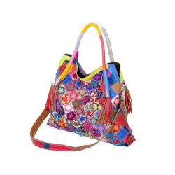 2024 Custom Genuine Leather Luxury Tote Bag For Women Handbag With Leopard Flower