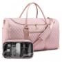 LOVEVOOK custom stylish quilted carry on outdoor handbags with transparent toiletry pouch luggage travel duffel bags men women