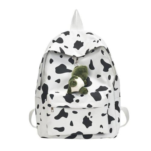OEM909 Ladies Cow Print Bag Small Cute Canvas Leisure Backpack Casual School Bags for Girls College Women Shoulder Bag