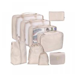 New Foldable Travel Luggage Organizer 9-piece Travel Set Individual Packing Cubes  Clothing Storage Travel Bags