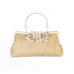 Wholesale banquet bag manufacturers handbags single shoulder women's crossbody bags rhinestone evening bags gold party handbag
