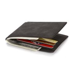 KHF047 2023New Cross Border Fashion Short Wallet Vintage Frosted Wallet Men's US Money Clip Multi Card